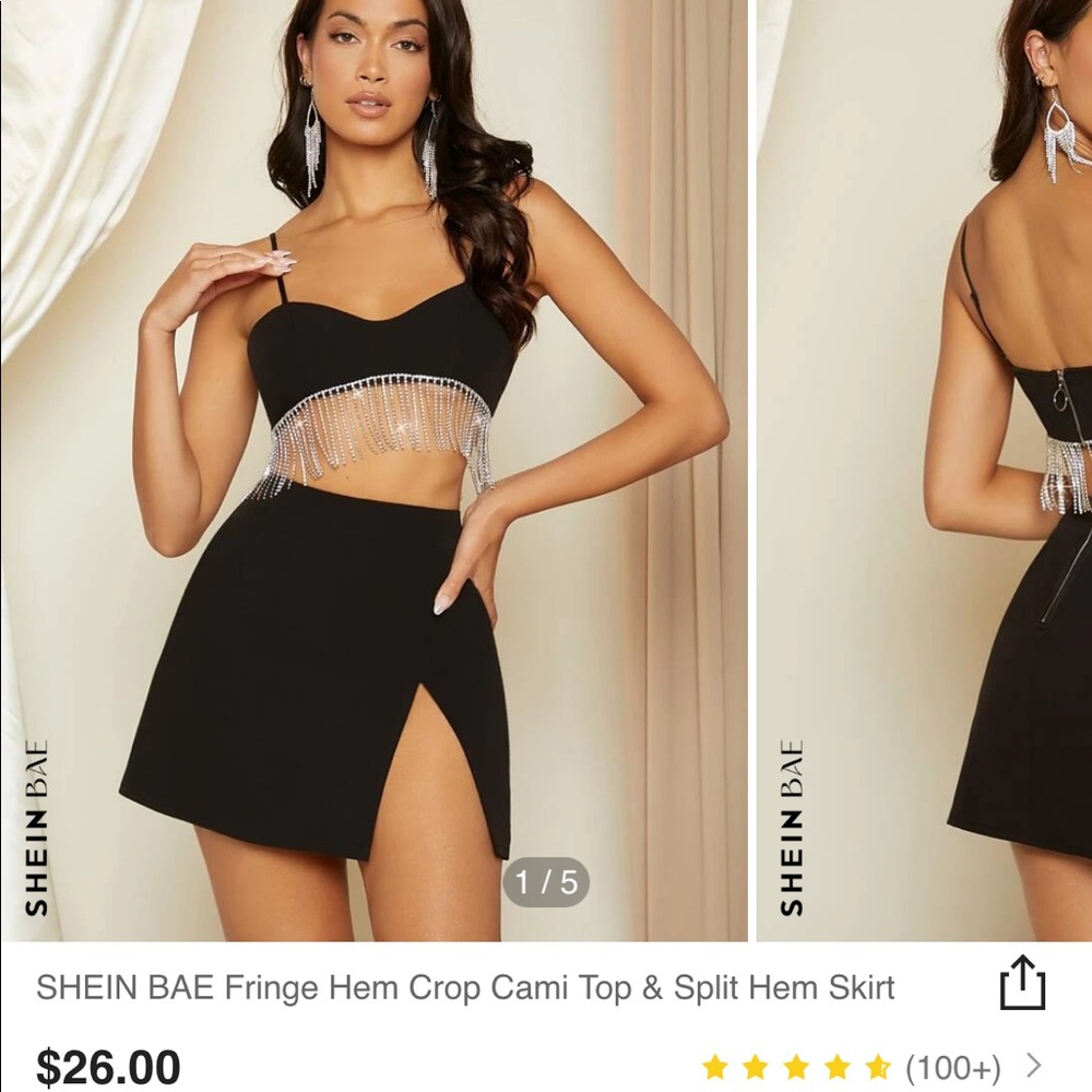 Black tassel two piece